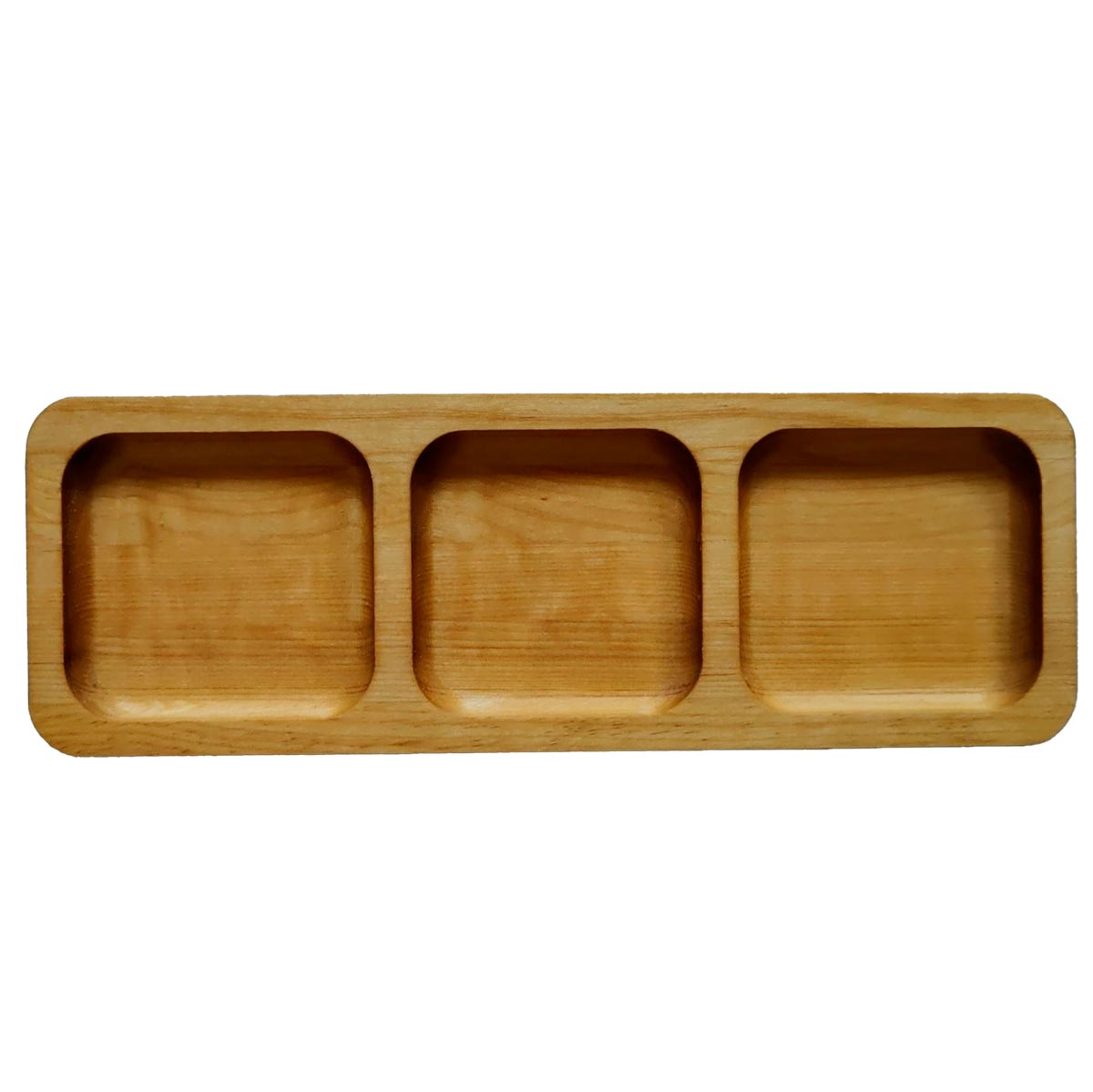 картинка Менажница 30х10х2,0 см  ТРИ СЕКЦИИ покрыта маслом от магазина GUTER MARKET 