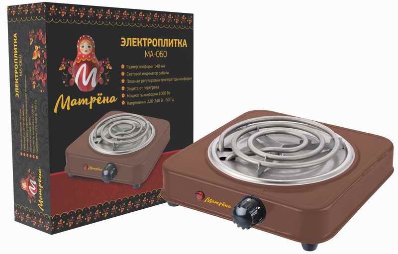 картинка Электроплитка Матрёна МА-060, коричневый ТЭН от магазина GUTER MARKET 