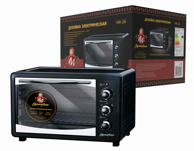 картинка Духовка электрическая Матрёна МА-26 (25 литров) черная от магазина GUTER MARKET 