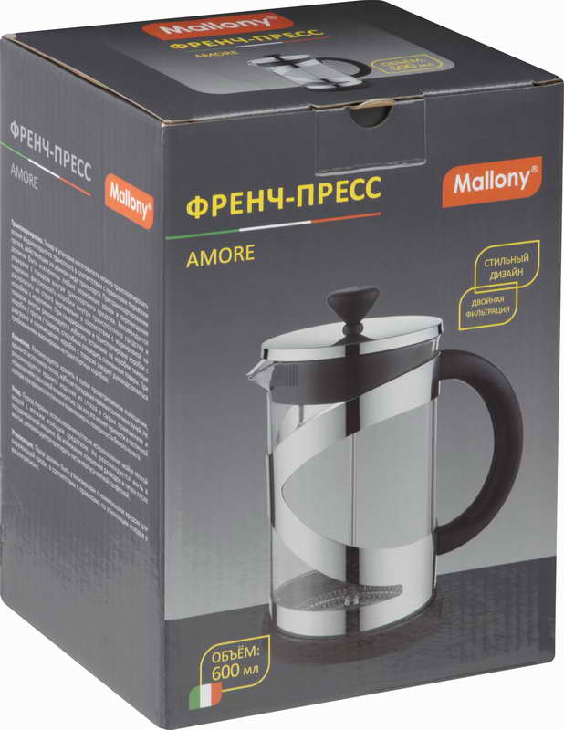 картинка Френч-пресс AMORE, объём: 600 мл от магазина GUTER MARKET 