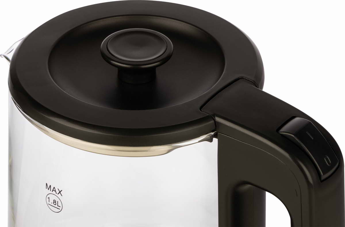 картинка Чайник Homestar HS-1008 (1,8л), стекло, черный от магазина GUTER MARKET 