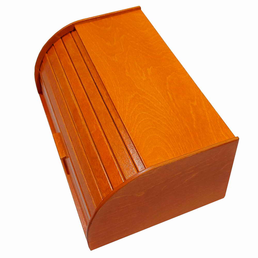 картинка Хлебница «Буханка» размер 380*245*165. Цвет "РЯБИНА". Состав - берёза. от магазина GUTER MARKET 