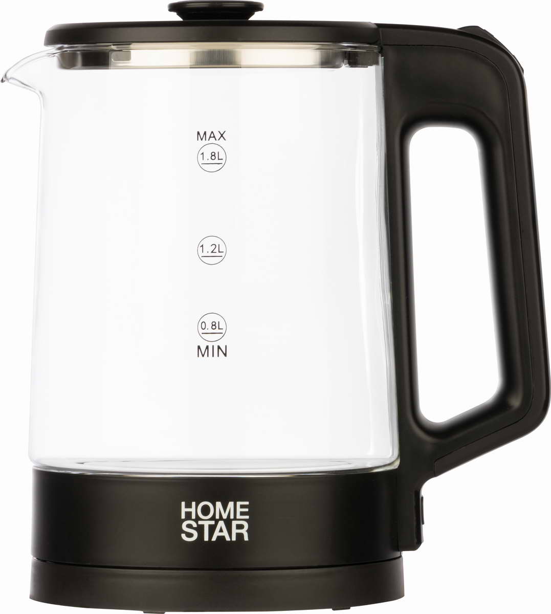 картинка Чайник Homestar HS-1008 (1,8л), стекло, черный от магазина GUTER MARKET 